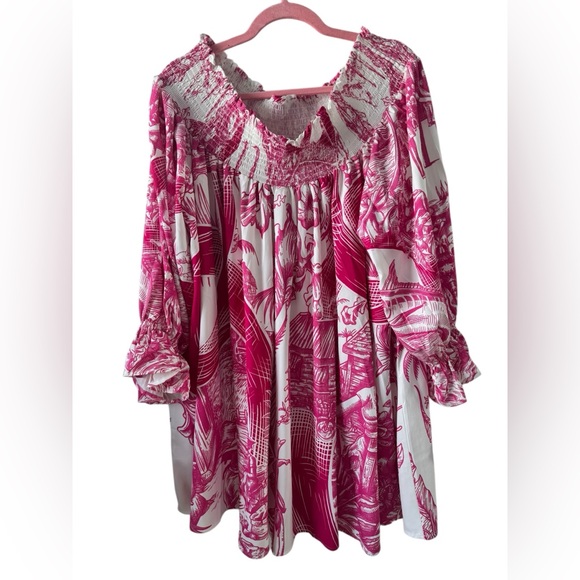 Bahari Bahamas - Off The Shoulder Tunic Dress - 2XL Roomy, A-Line Silhouette - Picture 4 of 9